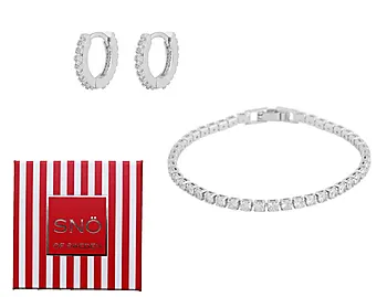 Carol smykkesett i messing med zirkonia