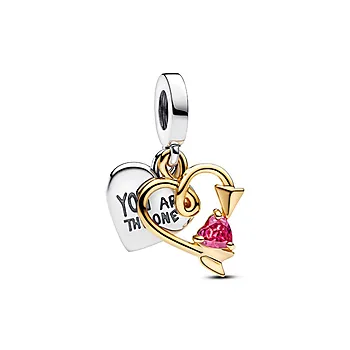 Pandora Moments, Charms i 925 forgylt sølv med hengende stjerne