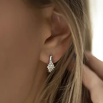 Bilde nummer 2 av Pan Jewelry, Øreringer i 585 hvitt gull med diamanter 0,33 ct