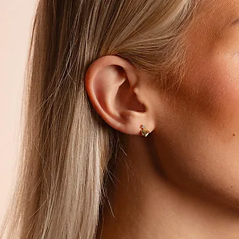 Bilde nummer 2 av Cute øredobber i forgylt messing med hjerter