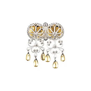 Halssølje i 830 hvit og forgylt sølv