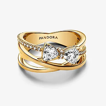 Bilde nummer 3 av Pandora Timeless, Ring i 925 forgylt sølv med sløyfe og zirkonia