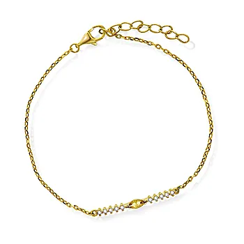 Pan Jewelry, Armbånd i forgylt 925 sølv med gyllen zirkonia