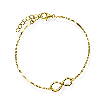 Pan Jewelry, armbånd i 925 forgylt sølv med evighetstegn