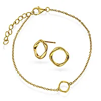 Pan Jewelry, Smykkesett i forgylt 925 sølv med bølge