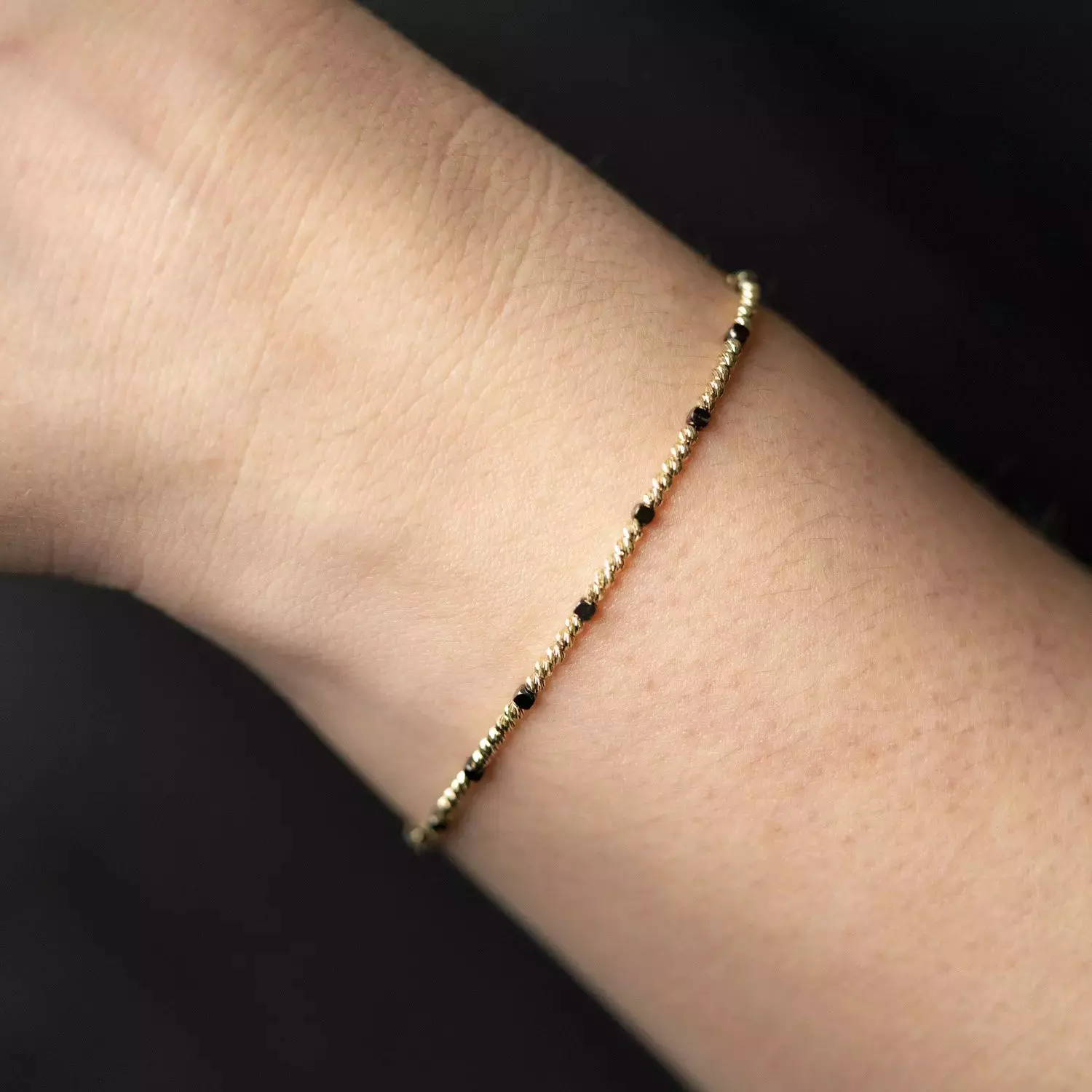 Bilde nummer 4 av Pan Jewelry, Armbånd i 585 gult gull popcorn med ruthenium