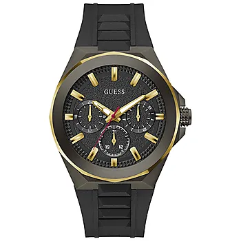 Guess, Sport herreklokke med sort silikonrem