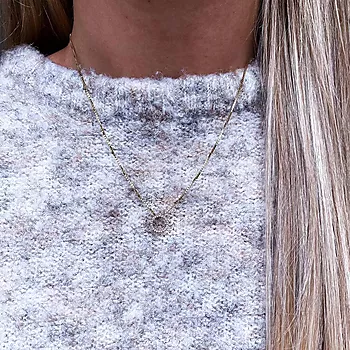 Bilde nummer 2 av Pan Jewelry, Anheng i 585 gult gull med zirkonia og sirkel
