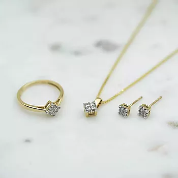 Bilde nummer 3 av Pan Jewelry, Øredobber i 585 gult gull med diamanter 0,25 ct