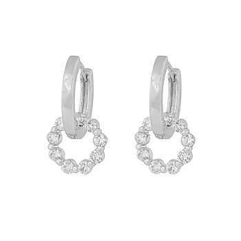 Eira øreringer i messing med zirkonia