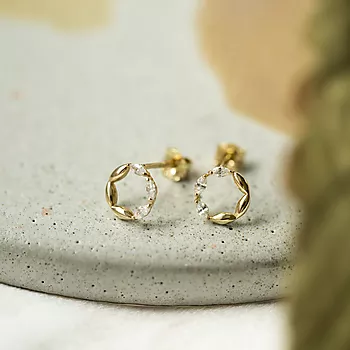 Bilde nummer 4 av Pan Jewelry, Øredobber i 585 gult gull med zirkonia