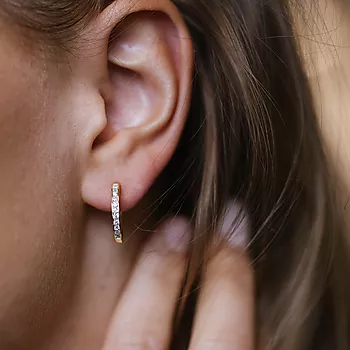 Bilde nummer 3 av Pan Jewelry, Øreringer i 925 forgylt sølv med zirkonia