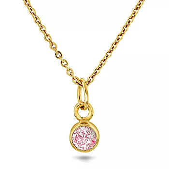 Pan Jewelry, Anheng i 925 forgylt sølv med rosa zirkonia