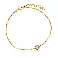 Pan Jewelry, Armbånd i 925 forgylt sølv med rosa zirkonia