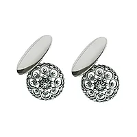 Mansjettknapper i 830 oksidert sølv