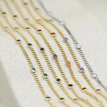 Bilde nummer 3 av Pan Jewelry, Armbånd i forgylt 925 sølv med sorte zirkonia