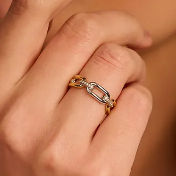 Bilde nummer 3 av Ring i 925 flerfarget sølv med zirkonia