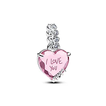 Charms i 925 sølv med "I love you mom"