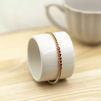 Bilde nummer 2 av Pan Jewelry, Armbånd i forgylt 925 sølv med orange zirkonia