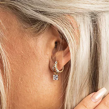 Bilde nummer 3 av Pan Jewelry, Øreringer i forgylt sølv med zirkonia