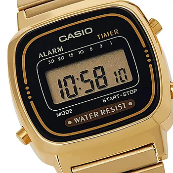 Bilde nummer 4 av Vintage dameklokke i gullfarget stål med digital visning