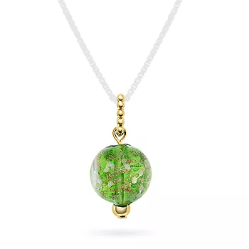 Pan Jewelry, Anheng i 925 forgylt sølv med grønn glasskule