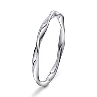 Pan Jewelry, Bølge ring i 925 rhodinert sølv