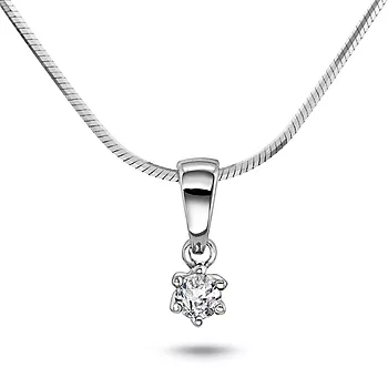 Pan Jewelry, Ingrid enstensanheng i 585 hvitt gull 0,10 ct