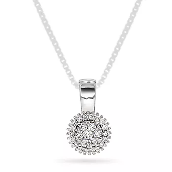 Pan Jewelry, Anheng i 585 hvitt gull med diamanter 0,20 ct