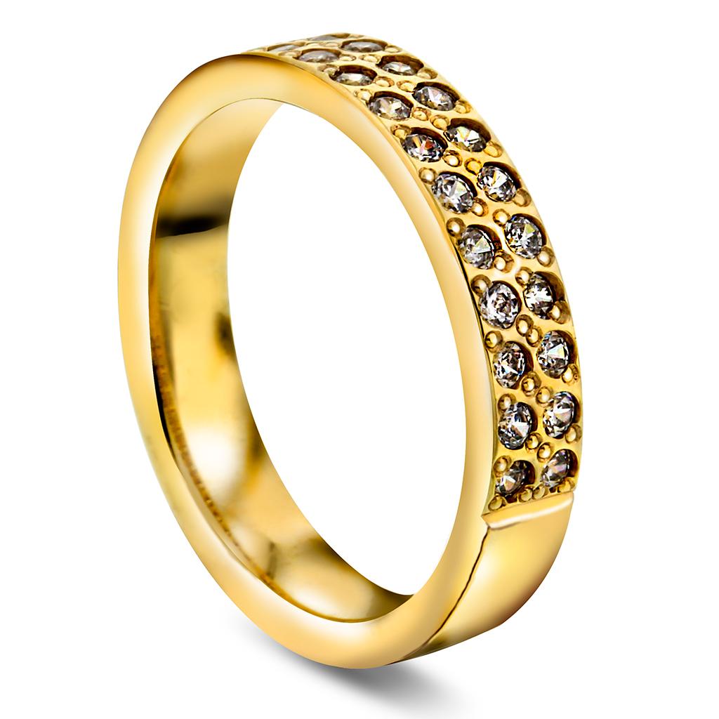 Giftering i 585 gult gull med diamanter 0,56 CT | 4 mm bredde