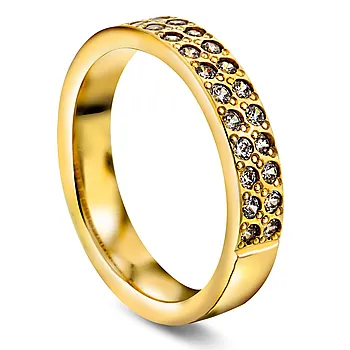 Giftering i 585 gult gull med diamanter 0,56 CT | 4 mm bredde