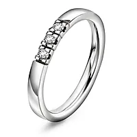 Lady alliansering i 585 hvitt gull med diamant 0,15 ct TWSI
