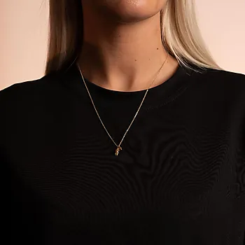 Bilde nummer 2 av Cat smykke i forgylt messing med glassperle