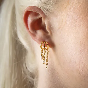 Bilde nummer 2 av Pan Jewelry, Rio Radiance øredobber i forgylt 925 sølv med hvit zirkonia