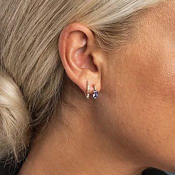 Bilde nummer 3 av Pan Jewelry, Øreringer i 585 gult gull med zirkonia