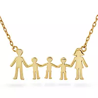 Pan Jewelry, Familiesmykke med mor, far og tre sønner i forgylt 925 sølv