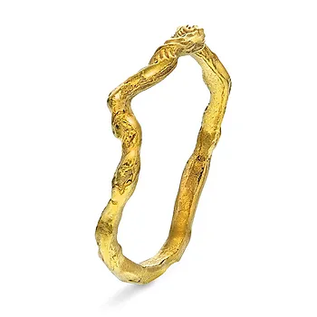 Ocean ring i forgylt 925 sølv