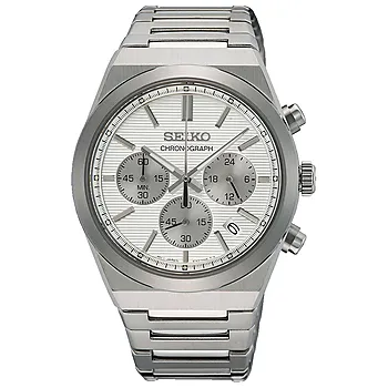 Seiko, Basic herreklokke med stållenke og kronograf