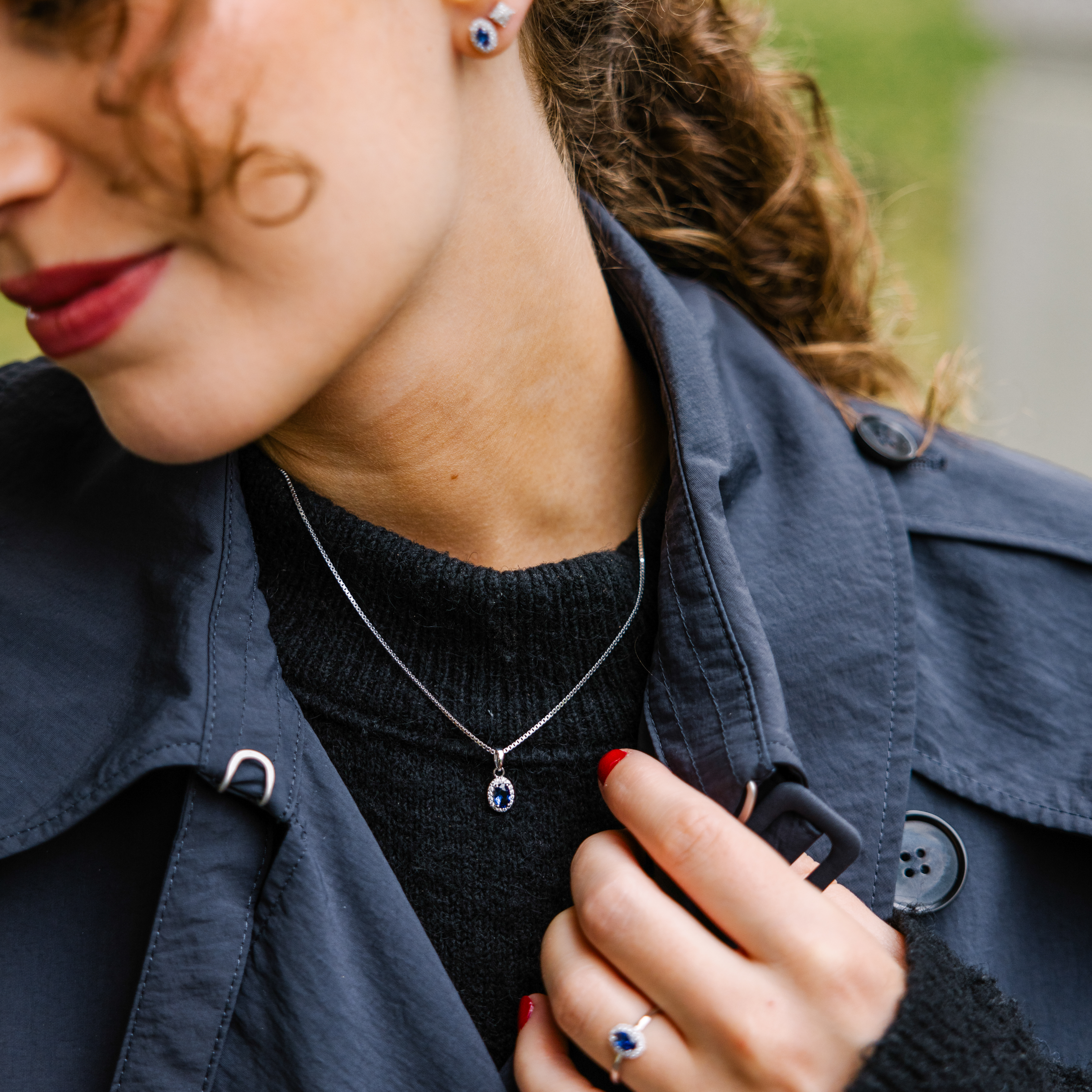 Bilde nummer 3 av Pan Jewelry, Athens Charm smykke i 925 sølv med blå zirkonia