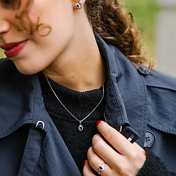 Bilde nummer 3 av Pan Jewelry, Athens Charm smykke i 925 sølv med blå zirkonia