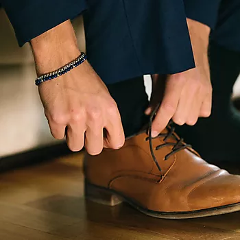 Bilde nummer 3 av Alexander, Armbånd i stål med blå stener