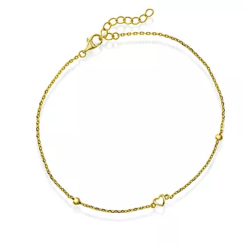 Pan Jewelry, Ankelkjede til barn i forgylt 925 sølv med hjerte