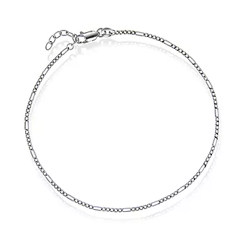 Pan Jewelry, Figaro ankel kjede i 925 sølv, 25 cm