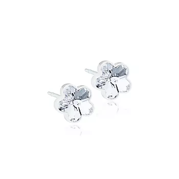 Blomdahl, Øredobber i medisinsk plast med klar Swarovski krystaller