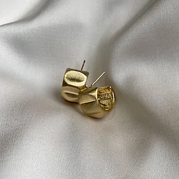 Bilde nummer 3 av Steel Satin øreringer i forgylt stål