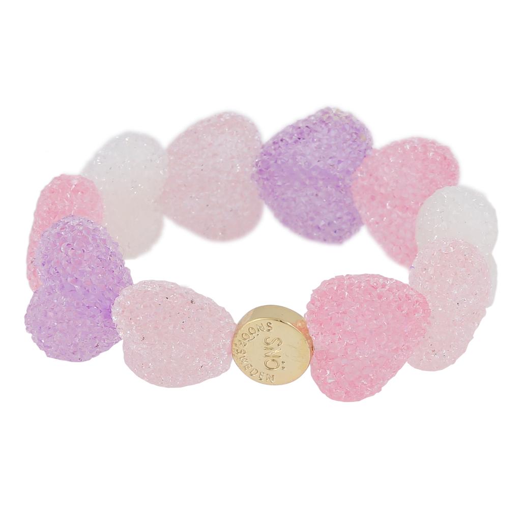 Snö of Sweden, Sugar Hearts armbånd med rosa hjerter