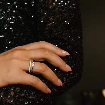 Bilde nummer 2 av 2-i-1 ring i 925 sølv med zirkonia