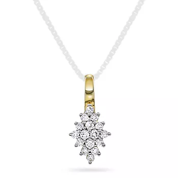 Pan Jewelry, Anheng i 585 gult gull med diamanter 0,33 ct