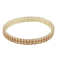 Snö of Sweden, Fanny armbånd i forgylt messing med champagnefarget zirkonia, M/L