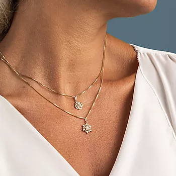 Bilde nummer 2 av Pan Jewelry, Anheng i 585 gult gull med zirkonia og ferskvannsperle